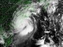 An INSAT 3D image of Cyclone Hudhud coming ashore on the Bay of Bengal.